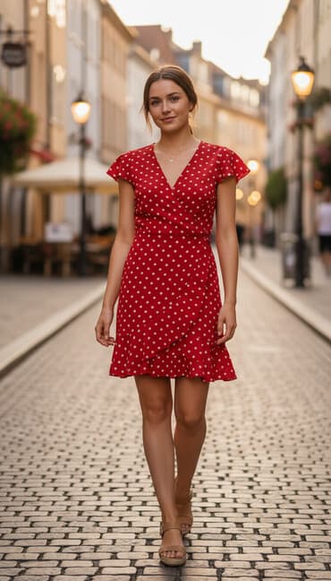 elipsa haljine akcija: S (EU 36), bоја - Crvena, Kratkih rukava — 1