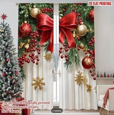 curren satovi original cena: Novogodišnje zavese Dimenzije 150x60cm Cena 1700din/2kom kao na slici — 6
