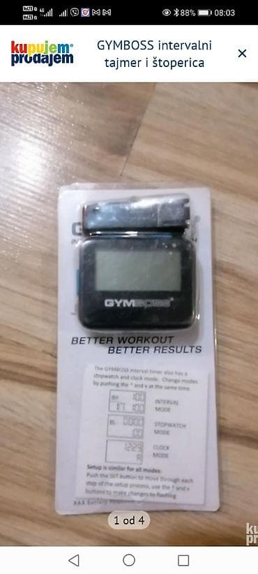 satovi oglasi: GYMBOSS intervalni tajmer i štoperica Kompaktan, lak za upotrebu — 2