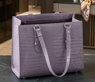 aksesoari za vencanje: Elegantna ženska torba za rame – kroko tekstura, lila/lavanda nijansa — 1