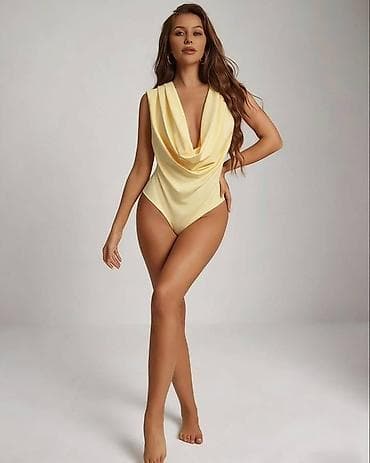 🔥Elegantni ženski bodi bez rukava sa dubokim drapiranim V dekolteom — 3