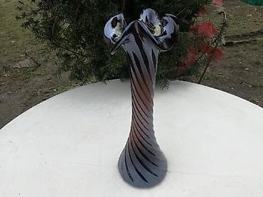 stari satovi: Stara Unikatna Kobaltna braon Vaza Murano broj 2. Visina 36 cm — 4