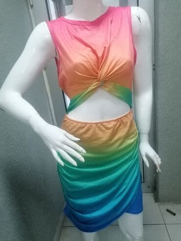 crop top c a: M (EU 38), color - Multicolored, Cocktail, Without sleeves — 4