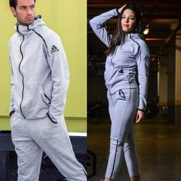prugaste pantalone: Adidas, Jednobojni, bоја - Siva — 2