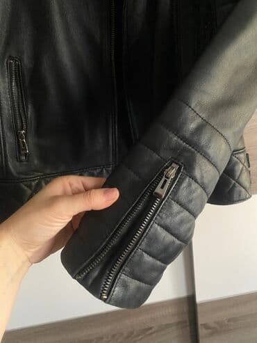 blejzer sa sljokicama: Kožna ženska biker jakna Luciano Collection – crna - Materijal: 100% — 2