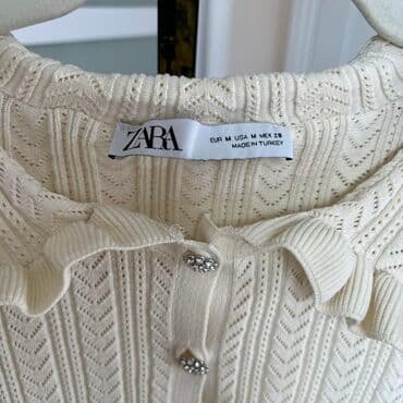 zara libre parfum: ZARA pleteni kardigan u boji slonovače (krem), veličina M (EUR/USA M — 2
