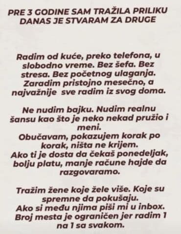 otvoreni konkursi za posao параћин: 🍀Potrevne su mi tri saradnice🍀 Ukoliko Vas zanima posao od kuce gde — 1