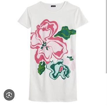 knomo uk: Bela ženska haljina kratkih rukava sa velikim floralnim printom - — 1