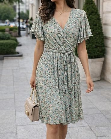 helanke sa kompresijom: Ženska letnja haljina s cvetnim printom Cena za 2 komada 1,999 dinara — 2