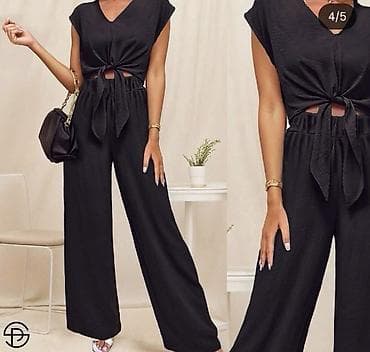 размер м: Komplet kosuljacrop top i pantalone širokih nogavica - Dvodijelni set — 5