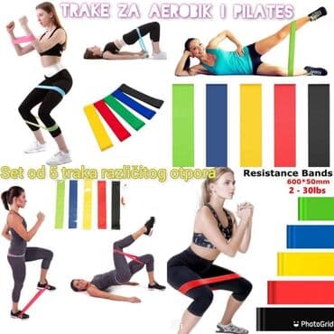 Cena 950 din Set od pet elastičnih traka za jogu, fitnes I aerobik na lalafo.rs Cena 950 din Set od pet elastičnih traka za jogu, fitnes I aerobik