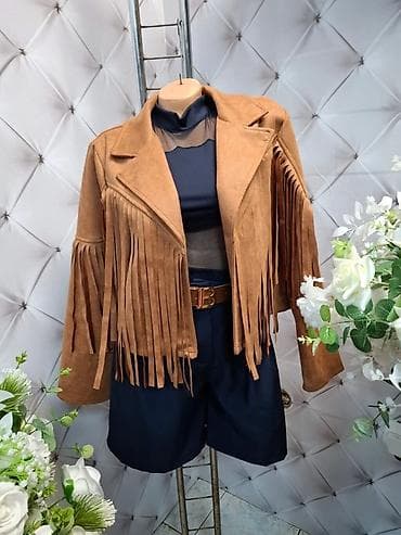 Sakoi: ❤️Ženska jakna sa resama – boja konjaka❤️3100 sin - Materijal: mekan — 2