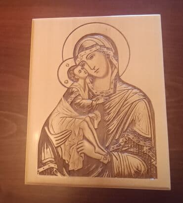 Kitchenware: Drvene ikone 29 × 23 cm - Motiv: Hrist Pantokrator i Bogorodica sa — 2