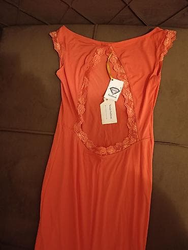 haljine leprsave: Duga ženska haljina Sonja Fashion – narandžasta - Model: duga — 1