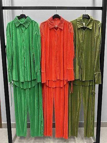 lanene pantalone cena: ♦️Damski plisirani komplet – košulja i pantalone
✅2999 din — 4