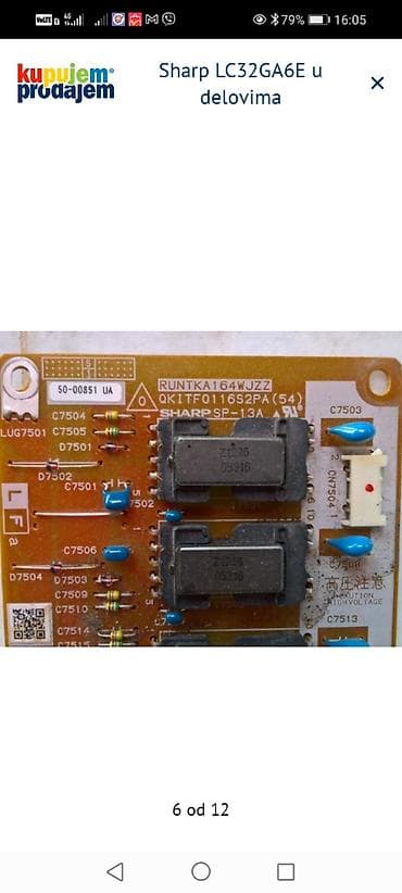 tv: Sharp LC32GA6E – delovi Raspoložive originalne ploče i moduli za TV — 7