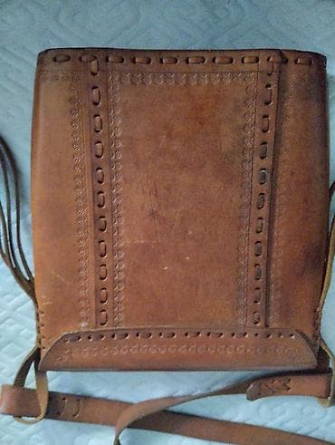 rucni nakit: Ručna kožna torba sa kaišem preko ramena - Materijal: prirodna koža — 2