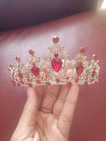 aplikator za sociva cena: Hair crown, Handmade, color - Red — 2