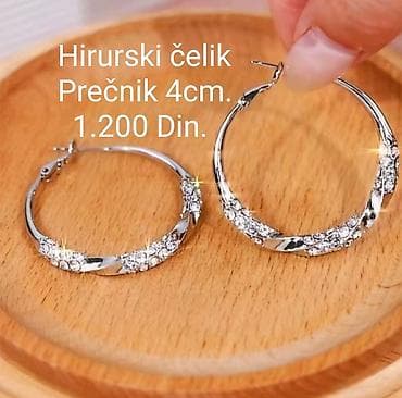 swarovski nakit: Elegantne minđuše alke – hirurški čelik - Materijal: hirurški čelik — 1