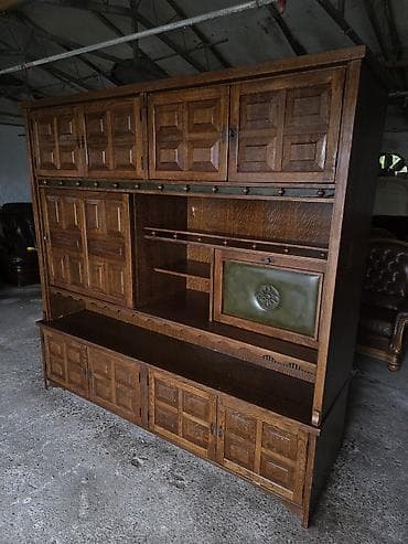 polica: Masivna drvena vitrina/sekretar u klasičnom stilu - Materijal: puno — 7