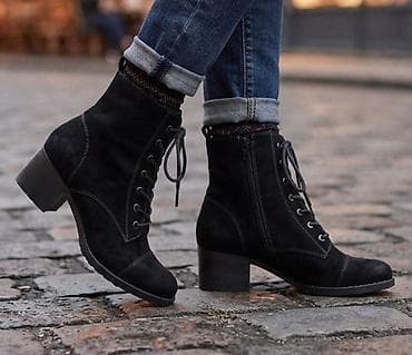 steve madden cizme: Ženske čizme do gležnja – crne - Klasičan dizajn sa pertlama napred i — 1