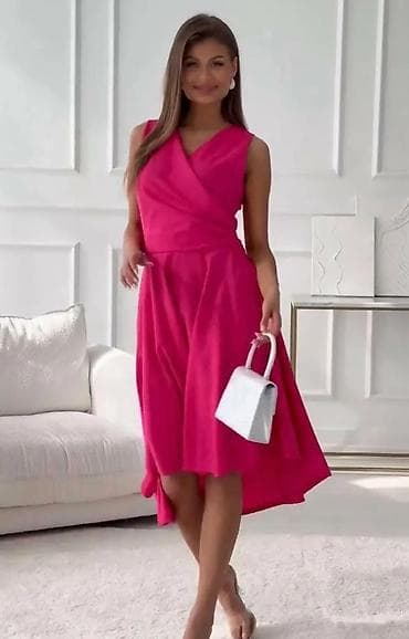 Men's Clothing: Elegantna ženska haljina bez rukava sa preklopljenim V dekolteom i — 5