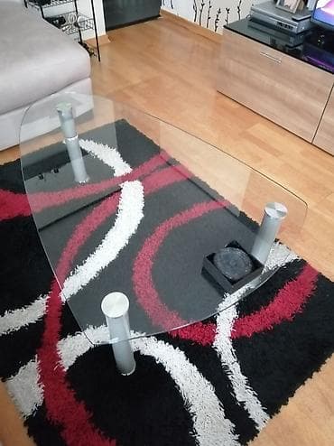 forma ideale komode za tv ugaone: Stakleni klub sto modernog dizajna - Ploča: providno kaljeno staklo — 2