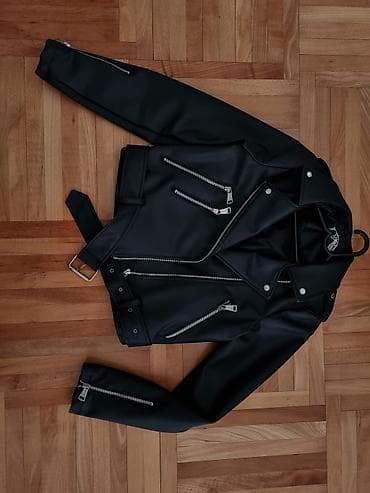 balea kapi za kosu: Crna biker jakna od eko kože - Klasičan moto kroj sa reverima i — 3