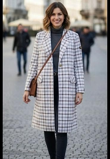 Men's Footwear: Ženski kaput sa kariranim dezenom - Kroj: ravna, duga silueta do — 1