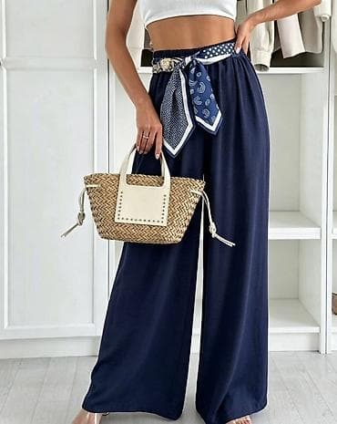 Ženske široke letnje pantalone sa ešarpom. - Kroј siroke