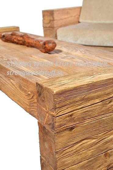 Stilski nameštaj: Fotelja od RUSTIČNE grede Jele, tretirana prirodnim uljem. Za — 5