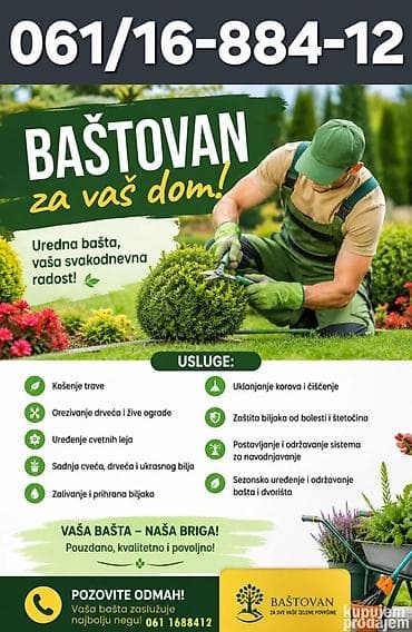 nekretnine kula: Baštovanske usluge – uređenje i održavanje dvorišta i bašte - Košenje — 1