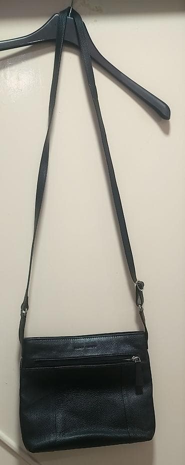 lancic sa slikom: Crna kožna torba preko ramena - Materijal: meka prirodna koža sa — 2