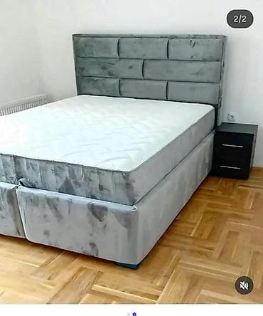 Ormari: Tapacirani bračni krevet sa visokim, segmentnim uzglavljem i dušekom na lalafo.rs — 1 Ormari: Tapacirani bračni krevet sa visokim, segmentnim uzglavljem i dušekom — 1