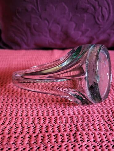 Staro posuđe i escajg: Korpa nova duvano staklo Albi glass Spanija 70te. Visina. 11cm — 8