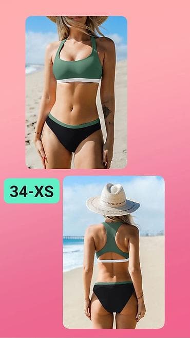 Dvodelni kupaći kostim – veličina 34 (XS) - Gornji deo: sportski kroj