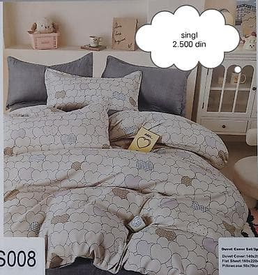 posteljina sa srcima: 🩷Singl posteljine🩷 🩵Čaršaf-160*220 🩷Jorganska navlaka-140*200 — 5