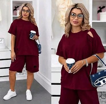berška: Dvodelnj set za punije dame,oversize majica i bermude. - Model — 6