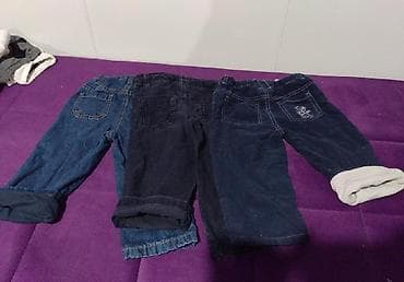 crop top dzemper: Farmerice i somot pantalone dzemper, bluzica i košulja, velicina 86 — 5