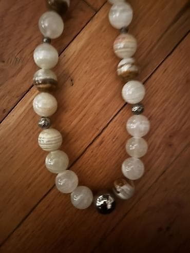 mango haljine: Ogrlica od perli – prirodni tonovi - Ručno nanizane okrugle perle u — 2