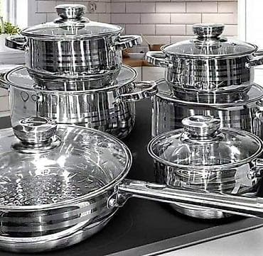 Dizajnerski set extra teškog PRELEPOG ®Excellent Line INOX poliranog