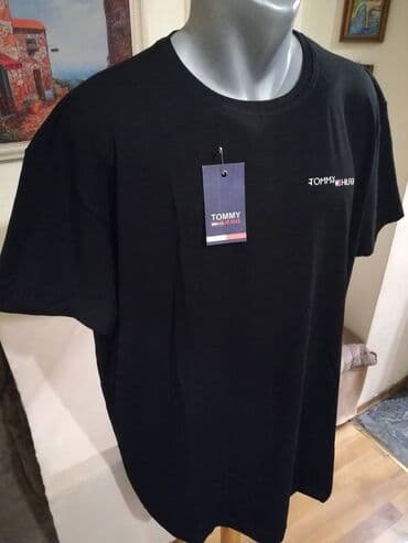 crne letnje pantalone: Nova muska pamucna markirana majica Tommy Hilfiger u velikim — 3