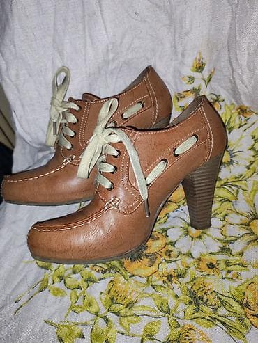 patike za boks cena: Ženske kožne cipele na štiklu sa pertlama - Model: salonke/oksford — 1