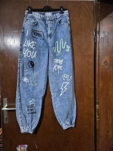 Farmerke: Rifirane farmerke – plavi denim - Kroj: ravne nogavice sa visokim — 5