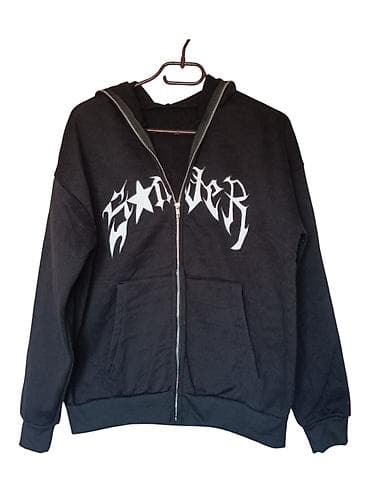 Duksevi: Crna dukserica sa rajsferšlusom – Spider motiv - Boja: crna sa belim — 1