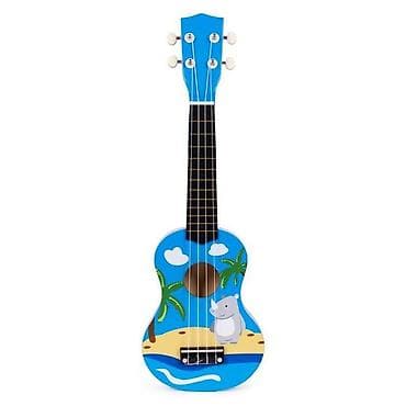 prsluci od pravog krzna: Ukulele drvena gitara za decu sa 4 najlonske žice i trzalicom – — 1