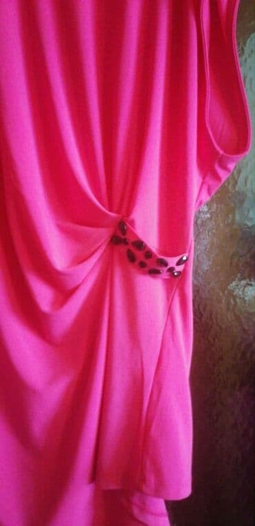 boho tunike: Ženska bluzica – jarko roze - Kroj: asimetrična tunika/bluza — 3