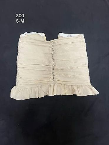 pull and bear sorcevi: Bež top bez bretela sa nabranim efektom - Model sa draperijom po celoj — 1