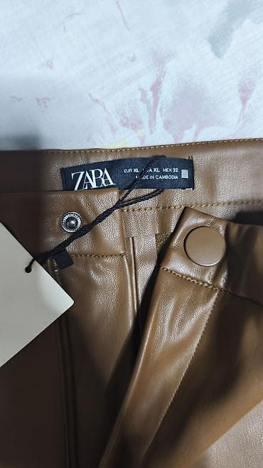 cortefiel pantalone: ZARA ženske pantalone od eko‑kože - Model: uske/skinny, visokog — 4