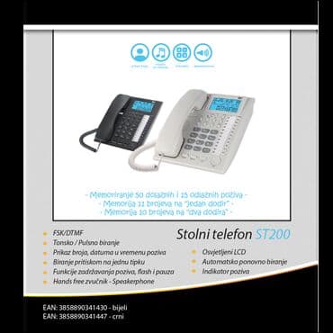 Ostali kućni aparati: Memorisanje 50 dolaznih i 15 odlaznih poziva Memorija 11 brojeva na — 2